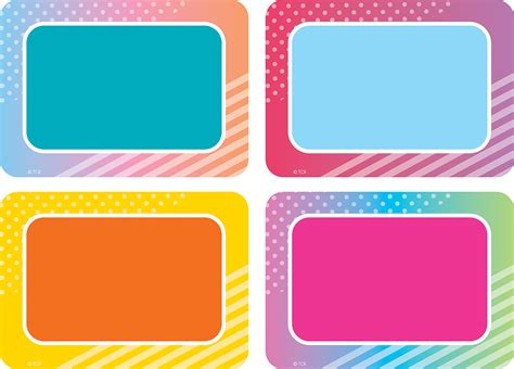 Colorful background name tag template