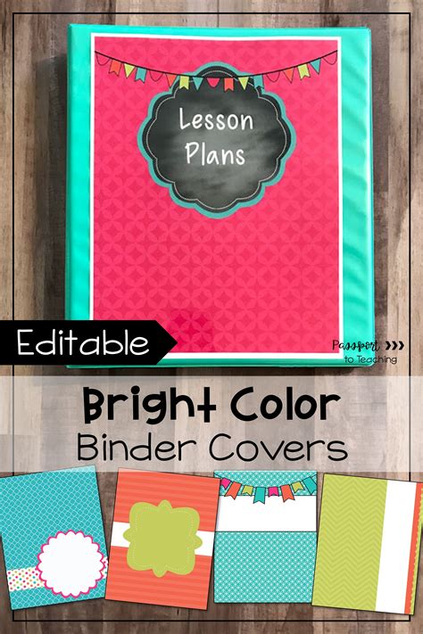 Colorful binder covers with polka dots