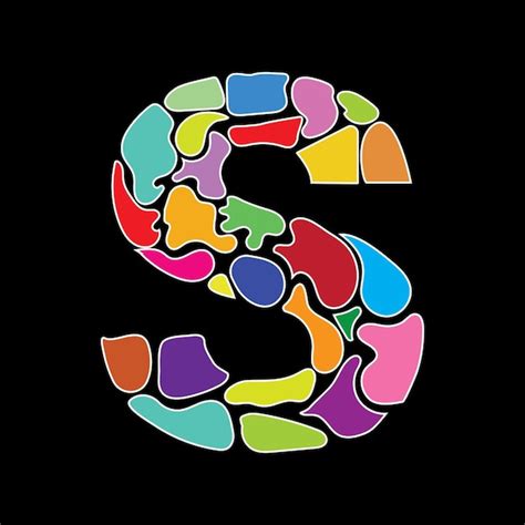 Colorful Block Letter S Template