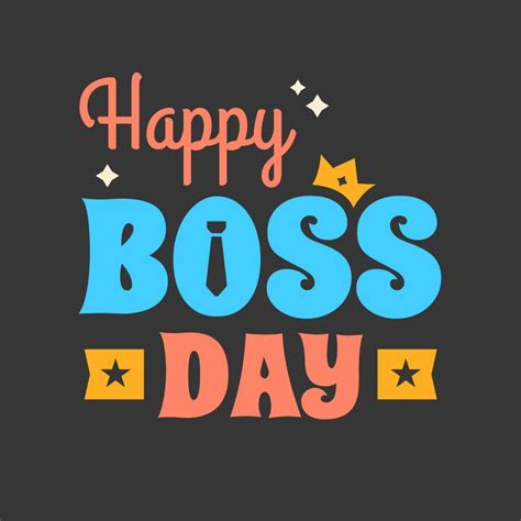 colorful boss day card