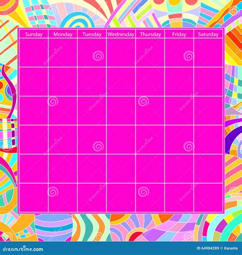 Colorful calendar template