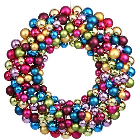 Colorful Christmas Ball Wreath