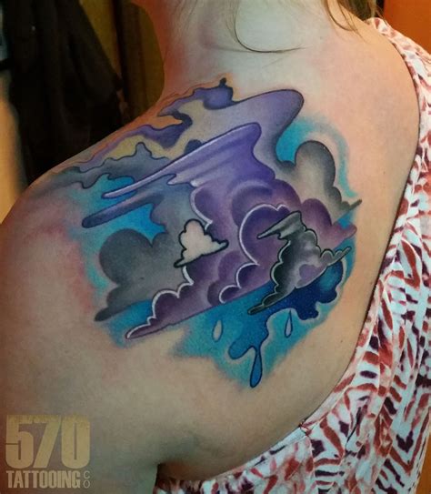 Colorful cloud tattoos