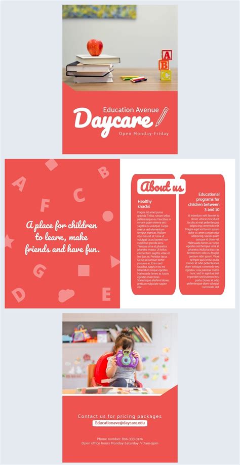 Colorful Daycare Brochure Template