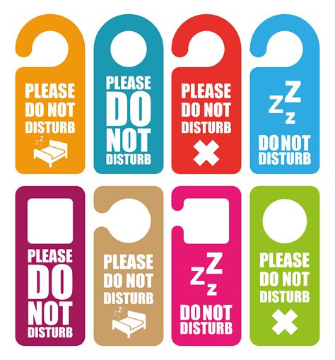 Colorful Do Not Disturb Door Hanger Template