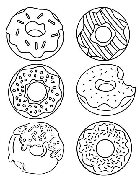 Colorful Donut Coloring Page