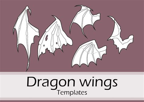 Colorful Dragon Wing Template