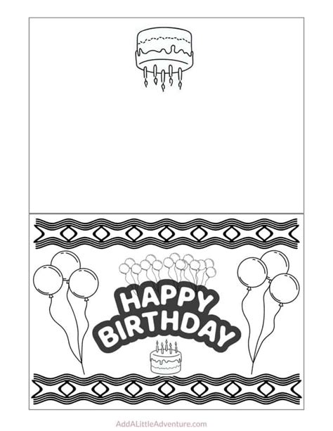 Colorful Foldable Birthday Card for Mom Printable 5