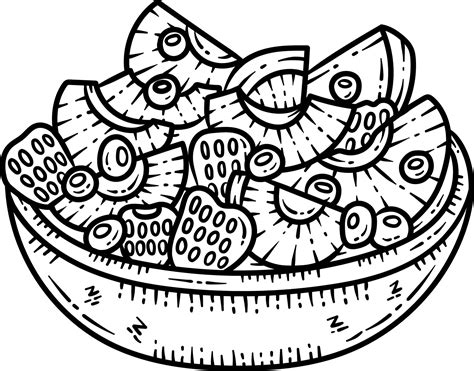 Colorful Fruit Salad Coloring Page