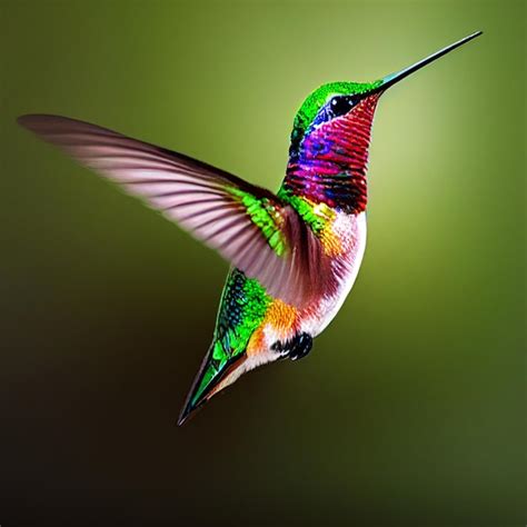 Colorful Hummingbird Tattoo Design