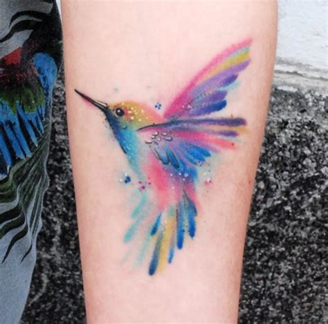 Colorful Hummingbird Tattoos