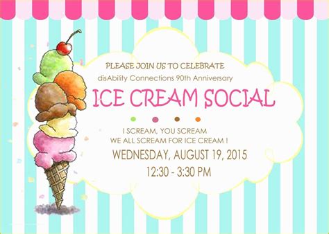 Colorful Ice Cream Social Invitation Template