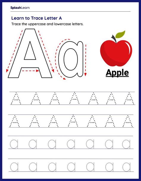 Colorful Letter A Tracing Printable