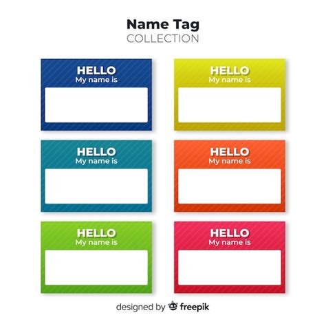 Colorful name tag template