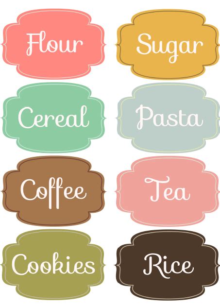 Colorful Pantry Labels