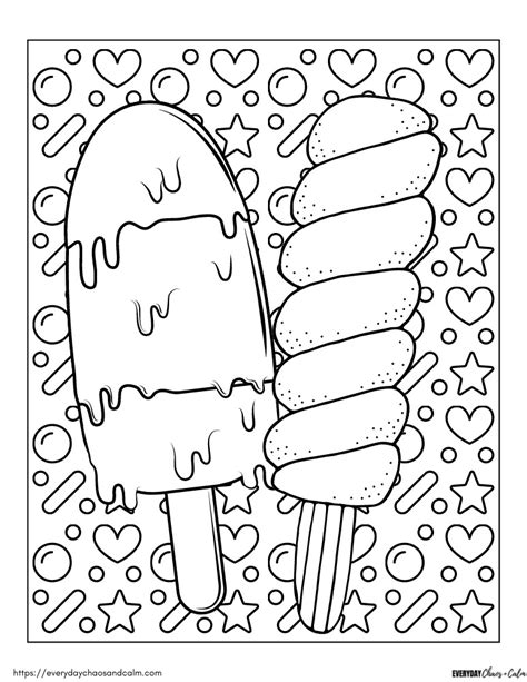 Colorful Popsicle Coloring Page