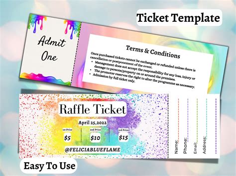 Colorful Raffle Ticket Template