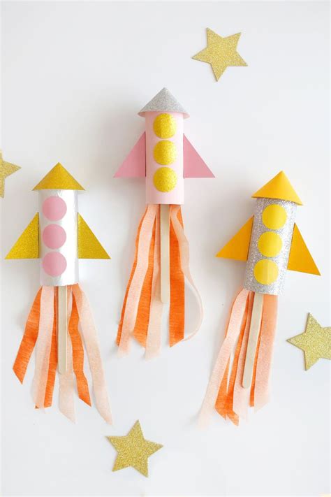 Colorful Rocket Ship Crafts