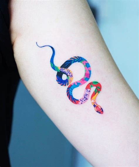 Colorful snake tattoos for a vibrant look