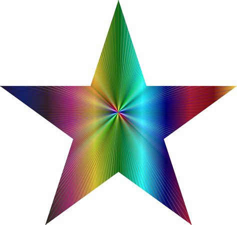 Colorful star clipart design with a yellow background and red, blue, and green stars