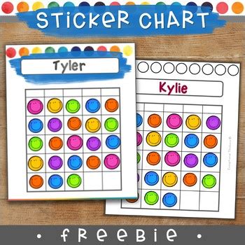 Colorful sticker chart