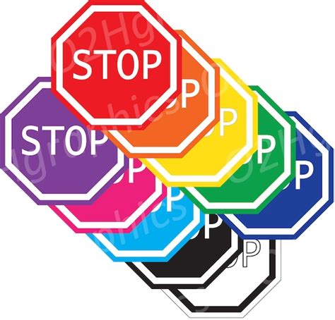 Colorful Stop Sign Image