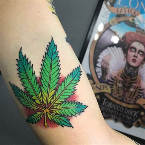 Colorful weed tattoos