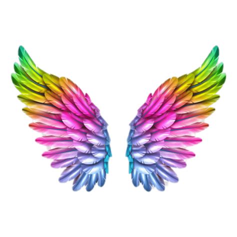 Colorful wings tattoo design