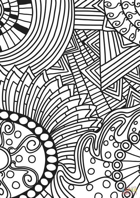 Abstract-themed coloring book template