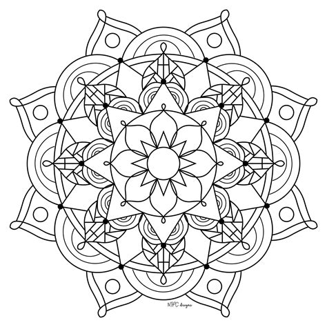 Mandala-themed coloring book template