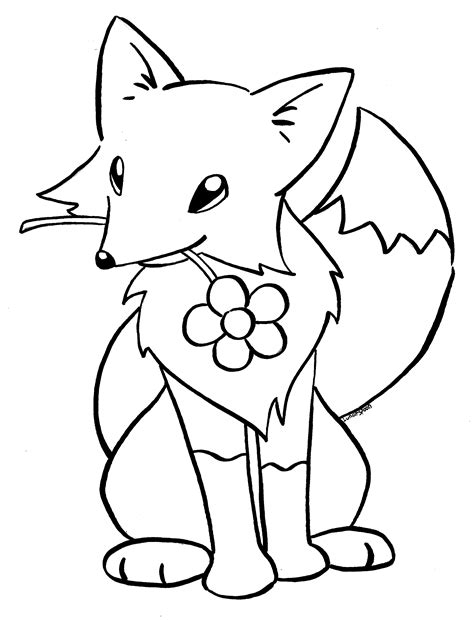 A child holding a colored fox picture