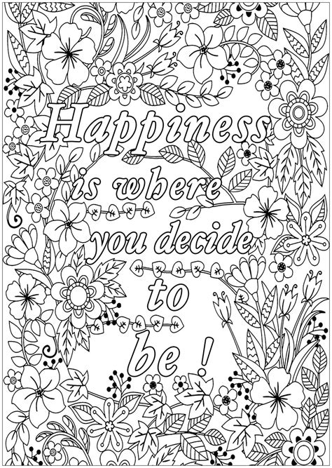 Coloring pages for adults with inspirational quotes and motivational themes