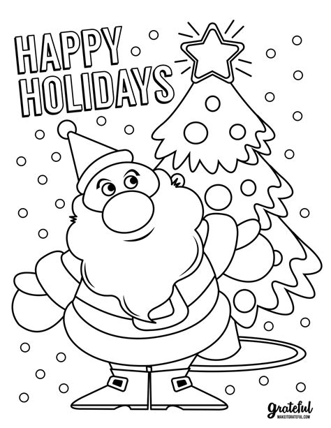 Cute holiday coloring pages for kids