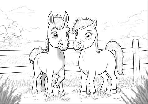 Coloring pages for kids featuring horses