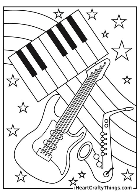 Cute music coloring pages for kids