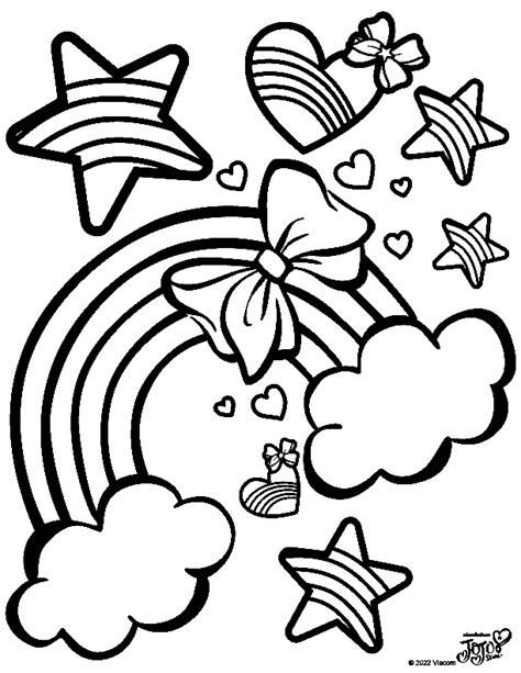 Coloring Pages For Kids Stars And Rainbows