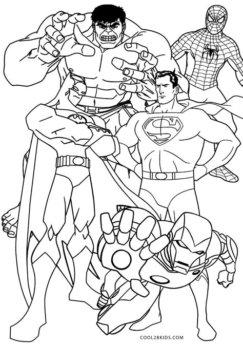 Superhero coloring pages for kids