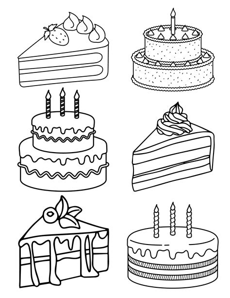 Coloring pages of cakes for kids