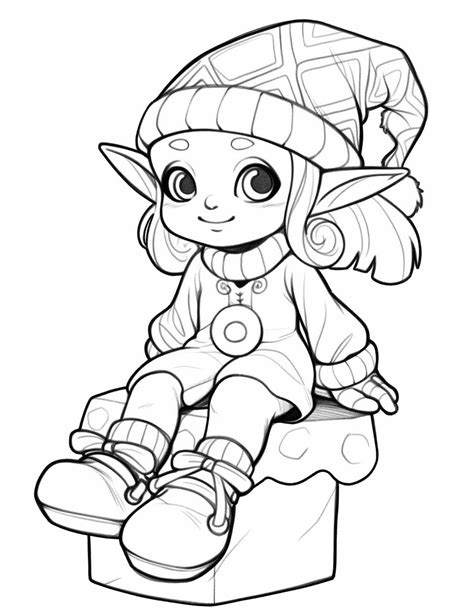 Coloring pages of elves