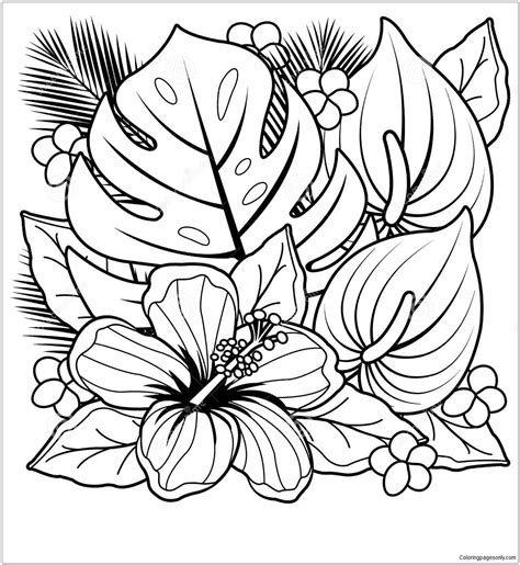 Coloring Pages of Plants for Coloring Book