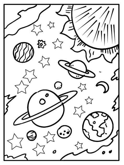 Coloring Pages Of Stars And Planets For Kids