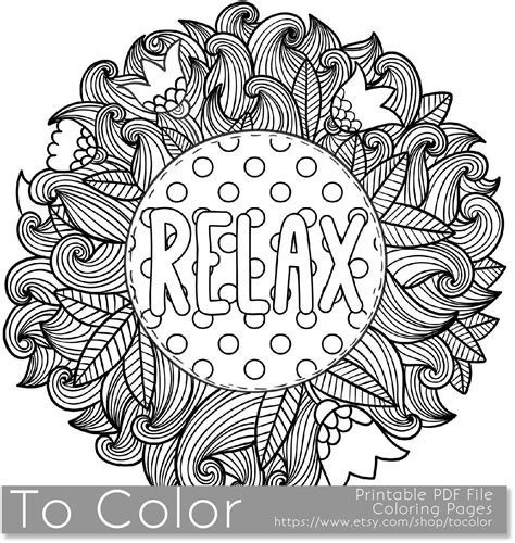 Coloring Pages for Relaxation