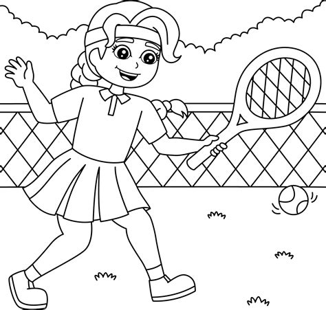 Tennis player coloring page