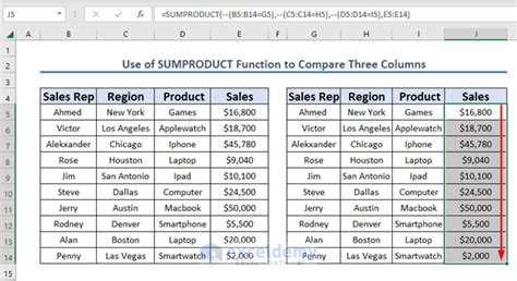 Column Comparison Example 3