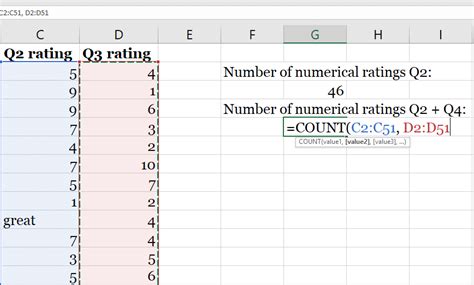 Column Counting Formulas