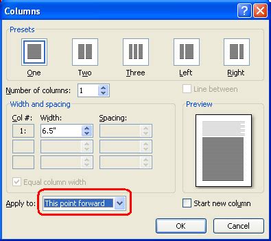 Column formatting in PDF