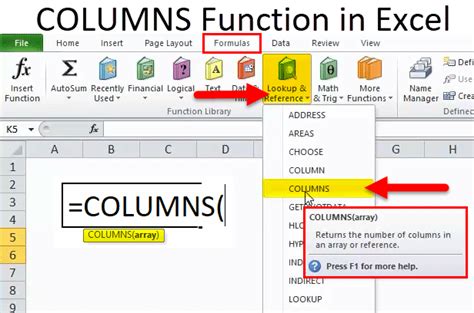 Using COLUMN function in Excel