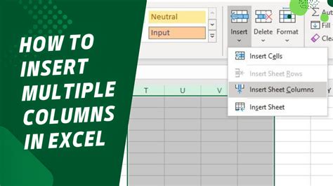 Columns Excel Manual