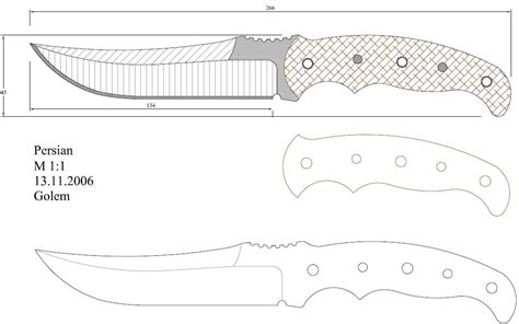 A person holding a printed combat knife template