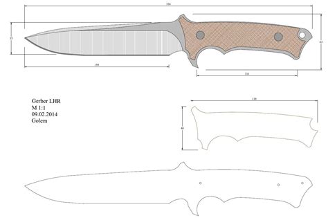 A person using a printable combat knife template to create a functional knife